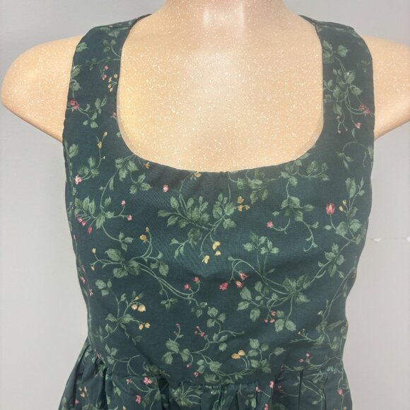 Vintage Handmade Dress Cotton Poplin Floral Babydoll Square Neck Wide Strap Shor - Picture 6 of 12